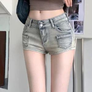 [피커]여자여름바지 워싱 핫팬츠 연청 청반바지 1P