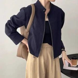 [피커]여자자켓코디봄철자켓 차이나 카라 라이더 자켓