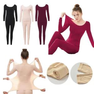 여성 경량 스판 내복 1개 겨울 한파 초슬림 고탄력 상하의 세트 보온 내의 얇은 기모