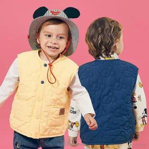 [디즈니베이비](신세계 사우스시티)[25년 겨울신상]미키마우스옆라인퀼팅조끼(NAVY,YELLOW)_79S721301