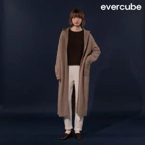 에바큐브 25FW 캐시미어 100 후드 롱코트