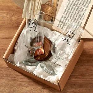 마티스 고블렛 컵2+소서2 홈카페 맥주잔 유리컵 선물