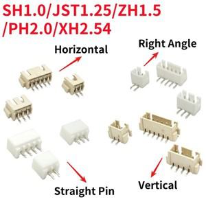 10PCS SHJSTZHPHXH 피치 1.0MM 1.25MM 2.54MM 남성 핀 헤더 소켓 딥직각 SMD 234567891012P