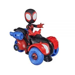 SpideyHis Amazing Friends 마블 마일즈 모랄레스 액션 피규어 테크노 레이서 차량 만 3세 이상 아동용 F19