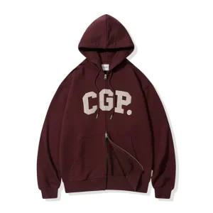 CGP 아치 로고 후드 집업 버건디 CBEBUTC330BG