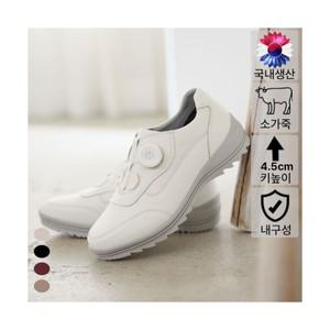 플로쥬 소가죽 다이얼 여성 니커즈 키높이 4.5cm