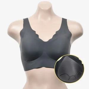 물방울 모양 패드 무봉제 심리스 스포츠브라 - 차콜 (WDBBCCB)