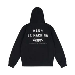 데우스 엑스 마키나 컬리지 어드레스 후드 집업 블랙 Deus Ex Machina College Address Hoodie Zip Up Blac
