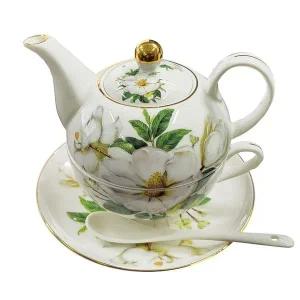 도자기 찻잔 다알리아 차주전자 티포트 티스푼 구성품