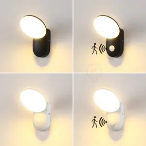 외부벽등 PIR 모션 센서 LED 야외 벽 램프 12W IP65 방수 알루미늄 정원 베란다 조명 복도 입구 스콘스 장