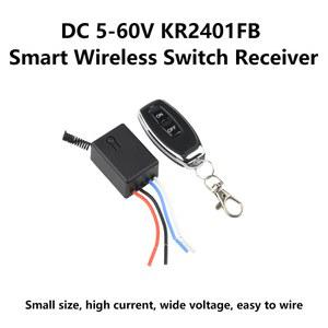 DC 5-60V KR2401FB 스마트 무선 스위치 수신기 433Mhz RF 릴레이 원격 제어 10A CR2016 버튼 배터리