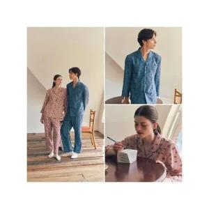 [솔브]비너스 정상 비너스 면 기모 고양이 나염 커플 파자마 세트 VPA4552M VPA4552W S_P408952254