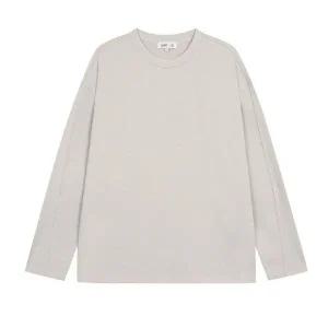 갤러리아 지이크 화이트 오버핏 라운드 긴팔 티셔츠 PJIBH8502