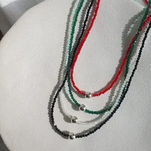 [신세계라이브쇼핑][옷자락] 여자 블링 비즈 진주 실버볼 큐빅 패션 목걸이