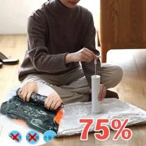 이불 압축팩 특대 옷정리 옷개는법 보관 옷보관함 의류 옷장 수납함 여행용 옷압축팩