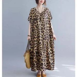 대형 인기 로미홀리 빅사이즈 호피 감성 롱원피스