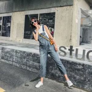 여자 데일리 데님 멜빵 팬츠 점프수트 A33