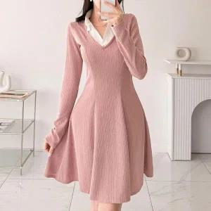 [하프클럽/]여자 남방 후레아 코디 귀여운 쁘띠 원피스