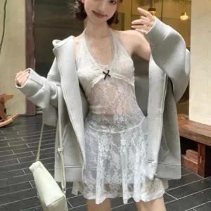 [하프클럽/셀러허브_여성트랜드패션]ONM 이너원피스 레이스 시스루 플레어