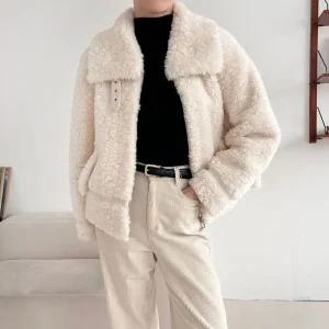 여성 인조 양털 뽀글이 카라 자켓 퍼 점퍼 겨울 아우터