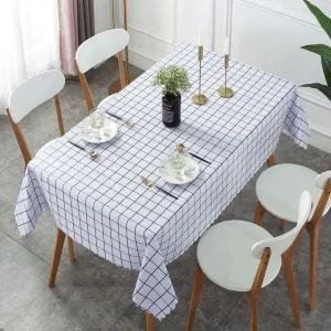 방수 식탁보 화이트 블랙 체크 주방 식탁 테이블보