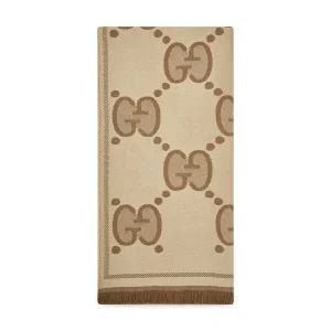 스크래치_구찌 여성 GG 자카드 베이지/브라운 머플러 581537 3G200 9764(176369)