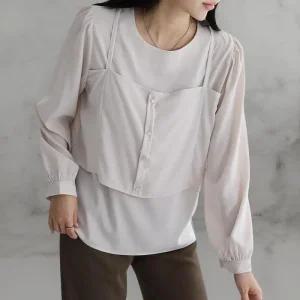 여성 가을 하객 패션 뷔스티에 블라우스