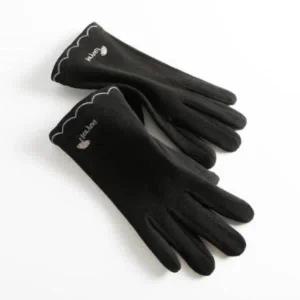 /신상오픈런 여성용 클래식 단색 자수 기모 겨울 장갑