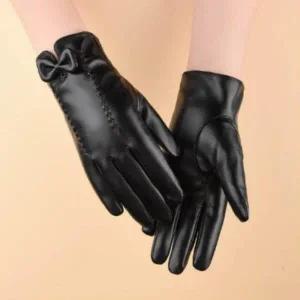 /신상오픈런 여성용 귀여운 리본 터치 블랙 겨울 방한 장갑