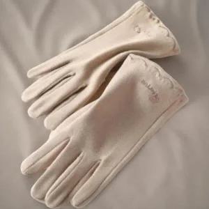 /신상오픈런 여성 겨울 자수 기모 장갑 클래식 스타일