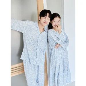 [바풀] CA5S36216 커플잠옷 순면 잠옷 신혼부부 남성 여성 원피스 홈드레스_P409061950