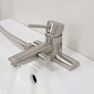 무광 4인치 샤워겸용 세면수전 투홀 세면대 세면기 욕실 화장실 샤워기 수도꼭지