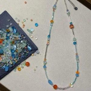 [콩심팥심]비즈 데이 청량한 초커 기본 목걸이 수정 여름 유리