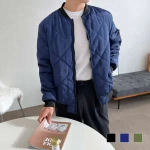 남자 누빔점퍼 블루종 다이아 누빔 디자인