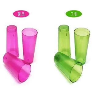 ksr (SM)플라스틱컵 3P-색상랜덤 원샷잔 아이스커피컵