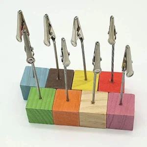 자재 원목큐브 쇼클립 메모홀더