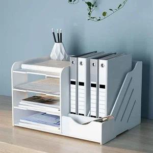 회사서류꽂이 데스크 서류 정리함 4단 받침대