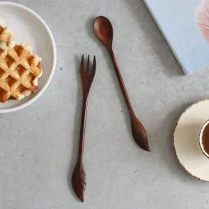 [셀러에이드]홈카페 티스푼 티포크 나무 롱포크 롱스푼 차스푼 파티포크