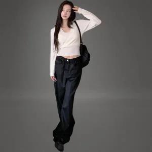 [하프클럽/]여성 홀터넥 골지 나시 레이어드 크롭 니트 탑