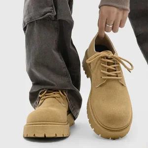 남자 베이직 플랫폼 더비슈즈 키작남 키높이 로우 워커