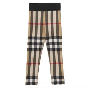 [버버리] 키즈 체크 스트레치 저지 레깅스 아카이브 베이지 8041035 8Y 10Y
