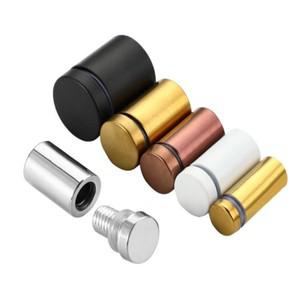 2pcs 광고 나사 블랙 스테인레스 스틸 로그인 스탠드 오프 유리 패스너 미러 손톱 빌보드 고정 하드웨어