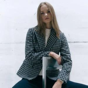 [하프클럽/S쏠레지아]에스쏠레지아 체크패턴 싱글 브레스티드 자켓 SOOBZJK010