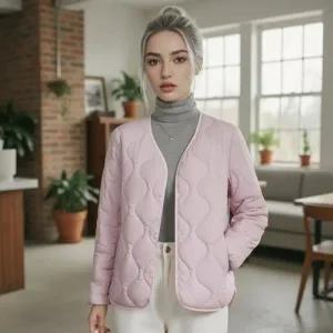 [제반] 경량패딩 패딩 경량패딩여성 숏패딩 겨울패딩 여성패딩 역시즌패딩 여성경량패딩 핑크 2XL