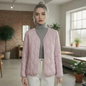 [제반] 경량패딩 패딩 겨울패딩 경량패딩여성 숏패딩 여성패딩 여성경량패딩 울패딩 역시즌패딩 핑크 XL