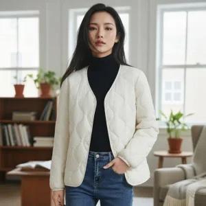 [제반] 경량패딩 패딩 경량패딩여성 숏패딩 여성경량패딩 역시즌패딩 겨울패딩 여성패딩 베이지 M