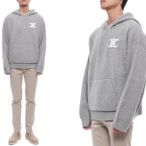 [셀린느]25FW 남성 트리옹프 패치 울 후드 니트 (RY0FV0ZTQ 08GC 25F)