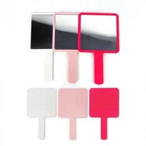 모던 사각 손거울(1p) 색상랜덤 휴대용손거울 손잡이거울 사은품 판촉 인쇄가능