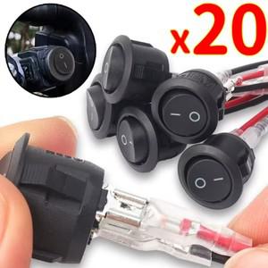 자동차 개조 스위치 와이어 ON/OFF 2 핀 SPST 푸시 단추 라운드 스냅 로커 보트 RVs 보트용, 12V ~ 24V 10A