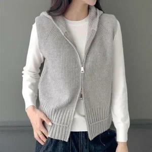 아트박스/신상오픈런 여성 나그랑 후드집업 골지 니트 조끼 가을용